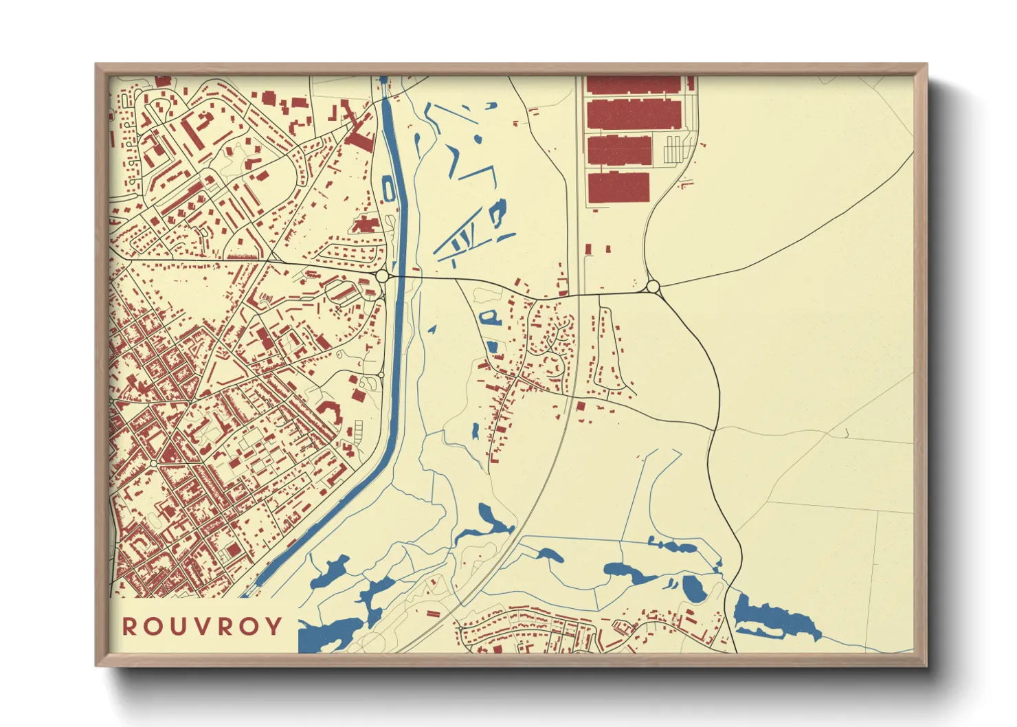 Une affiche de carte sur Rouvroy