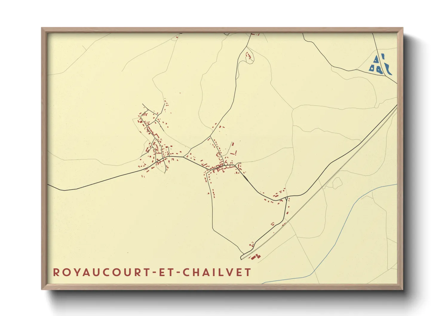 Une affiche de carte sur Royaucourt-et-Chailvet