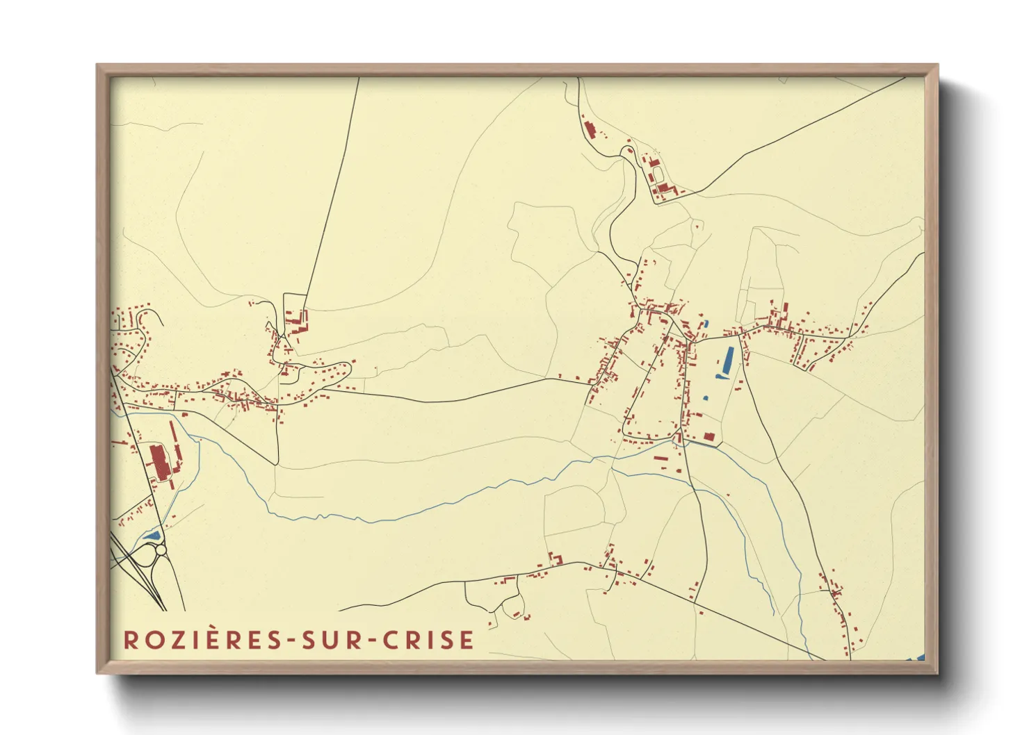 Une affiche de carte sur Rozières-sur-Crise