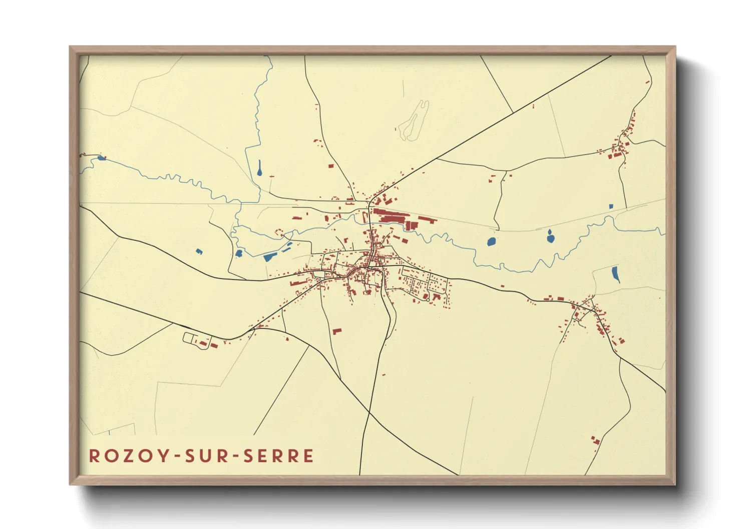 Une affiche de carte sur Rozoy-sur-Serre