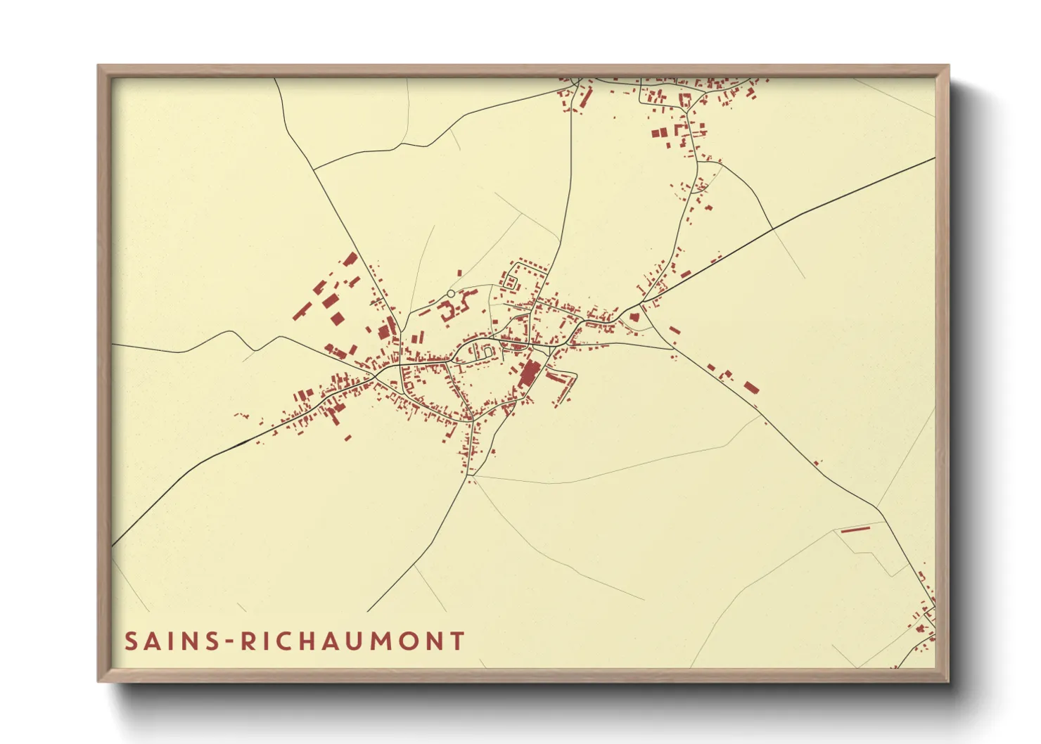 Une affiche de carte sur Sains-Richaumont
