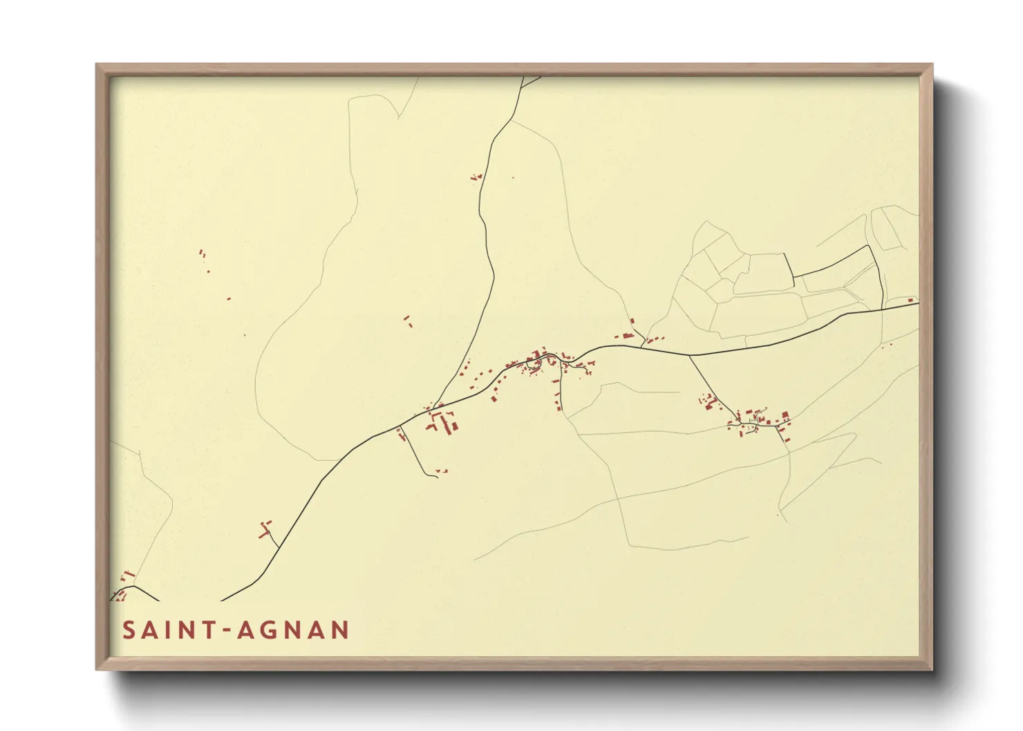 Une affiche de carte sur Saint-Agnan