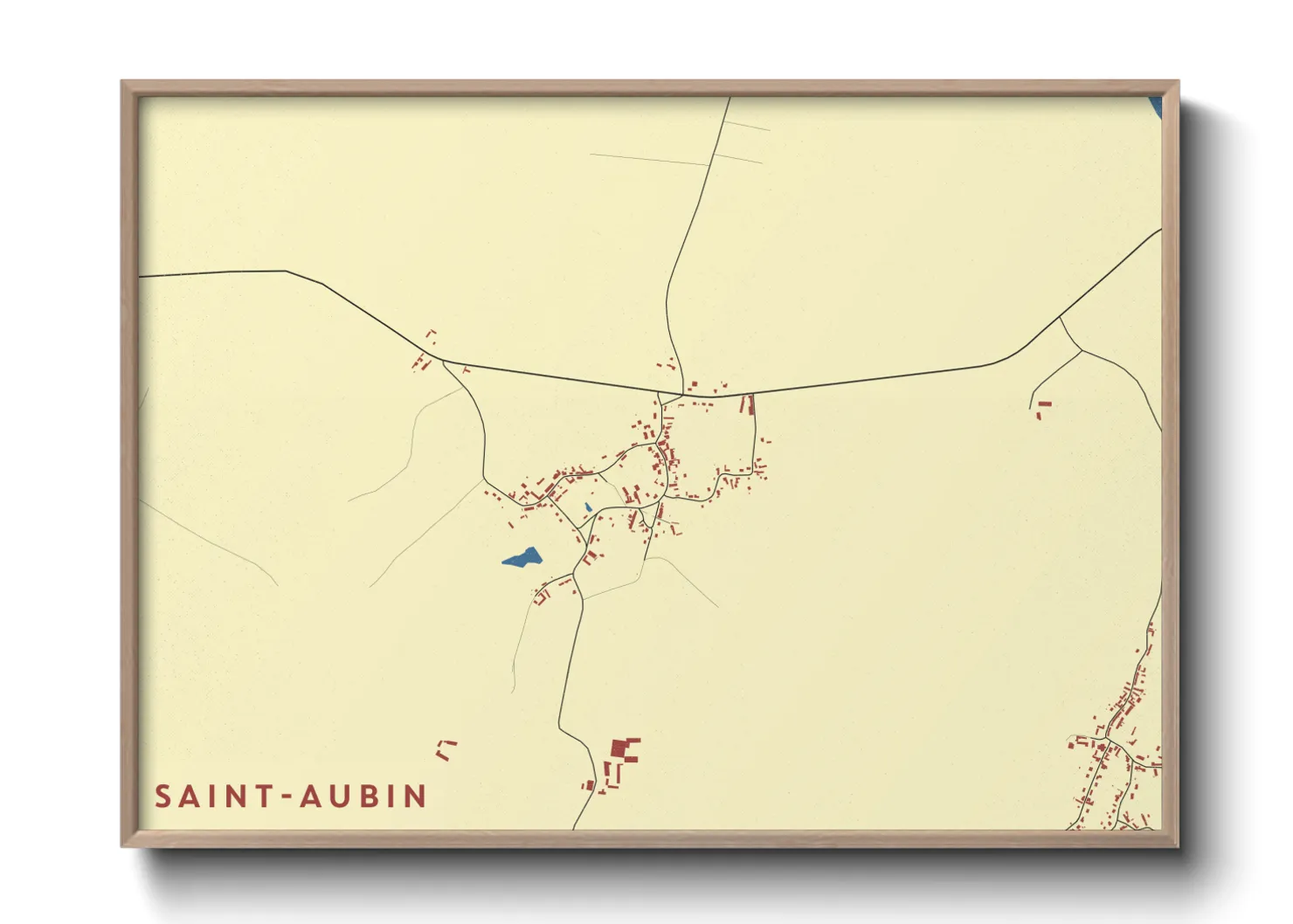 Une affiche de carte sur Saint-Aubin