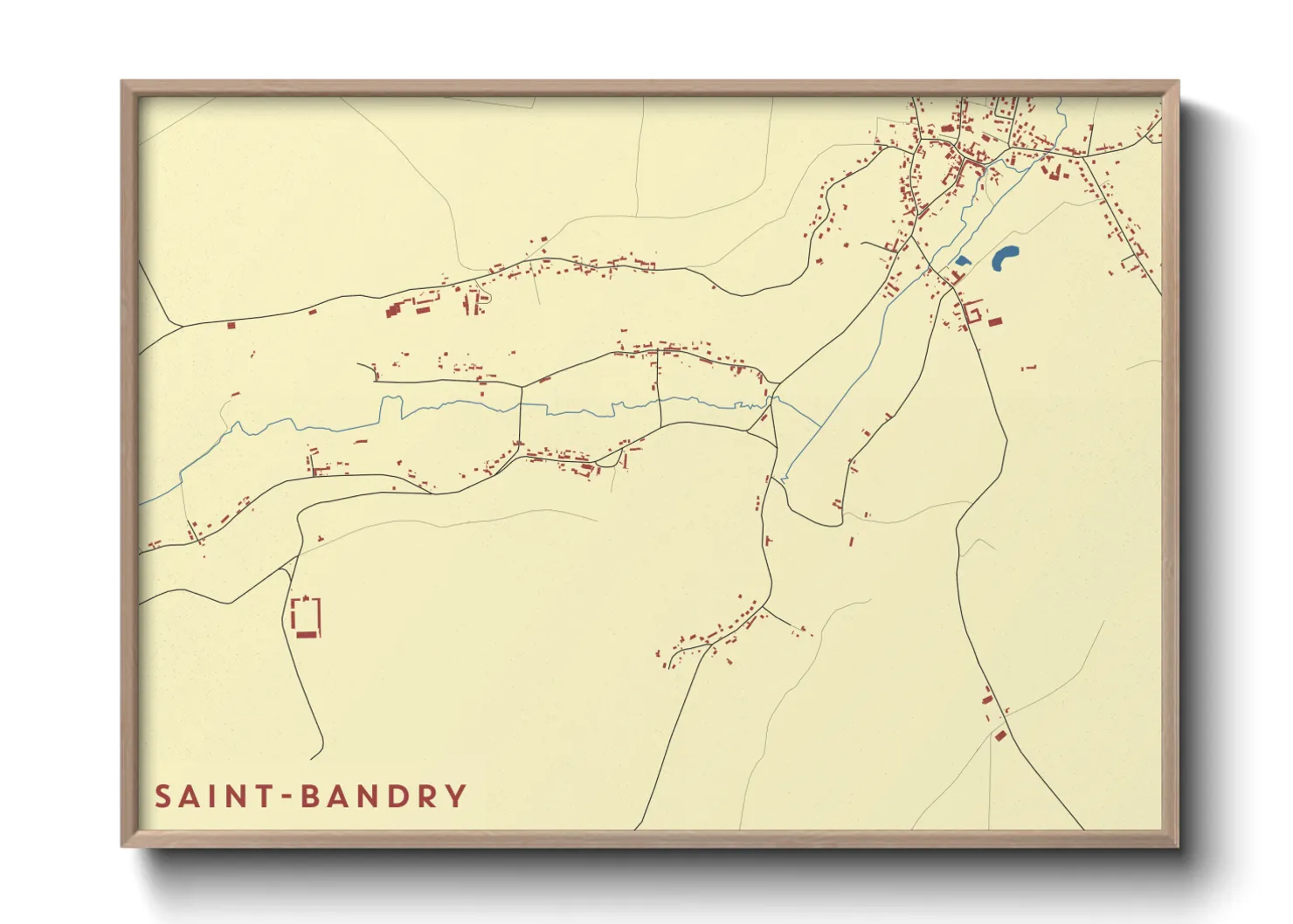 Une affiche de carte sur Saint-Bandry