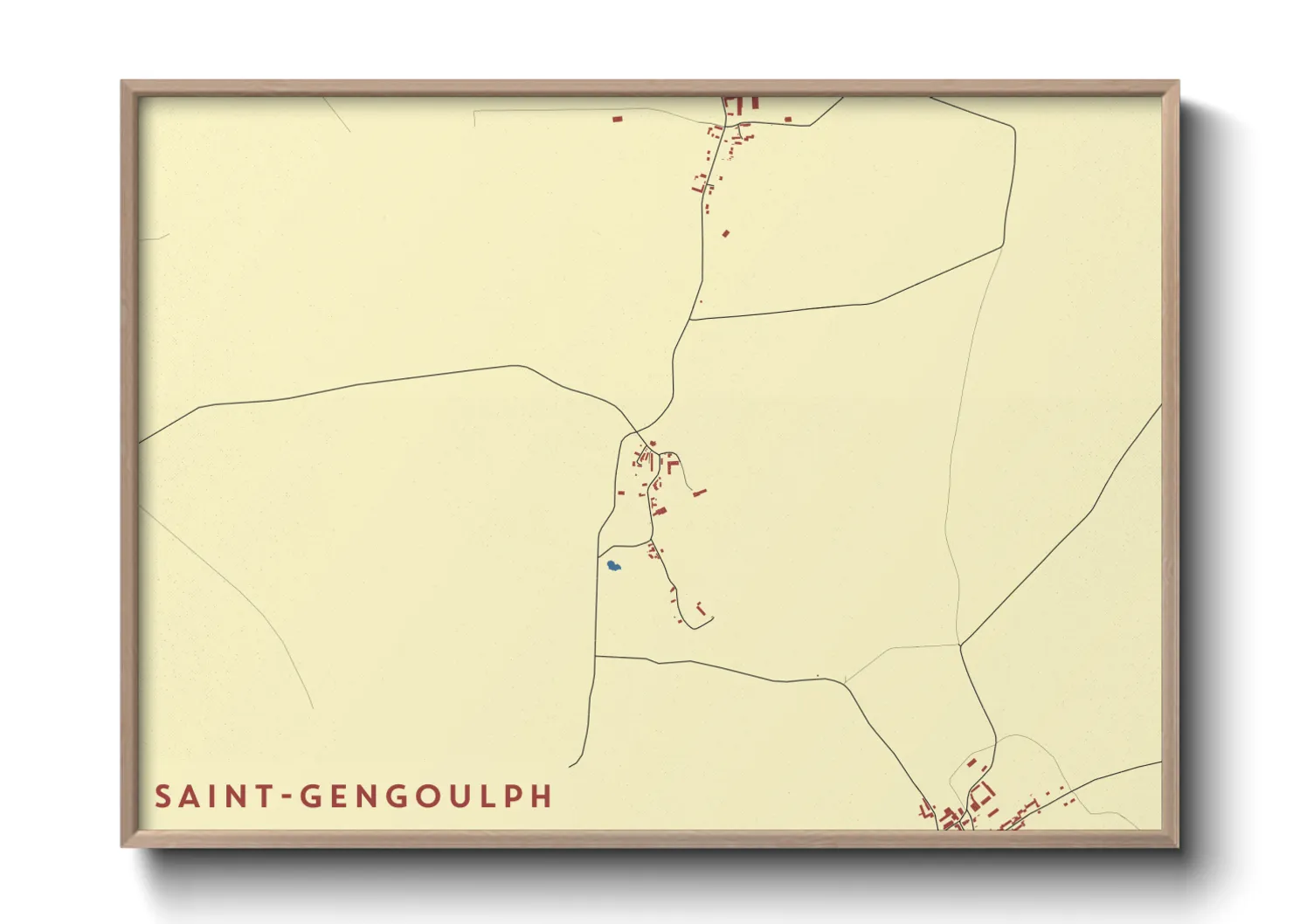 Une affiche de carte sur Saint-Gengoulph
