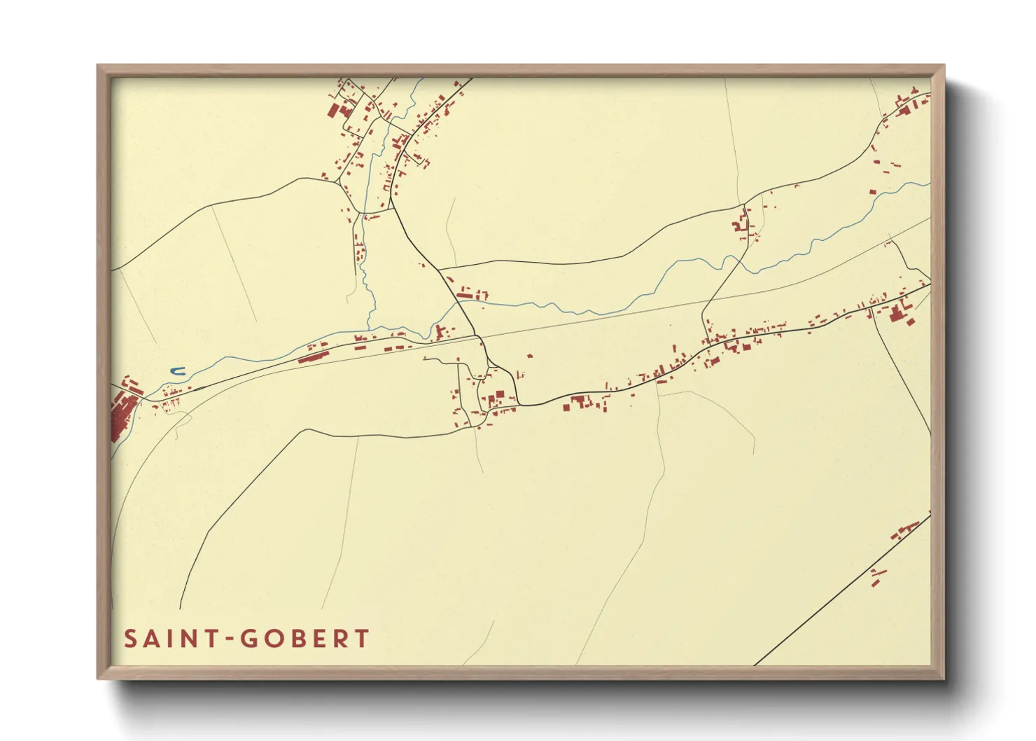 Une affiche de carte sur Saint-Gobert
