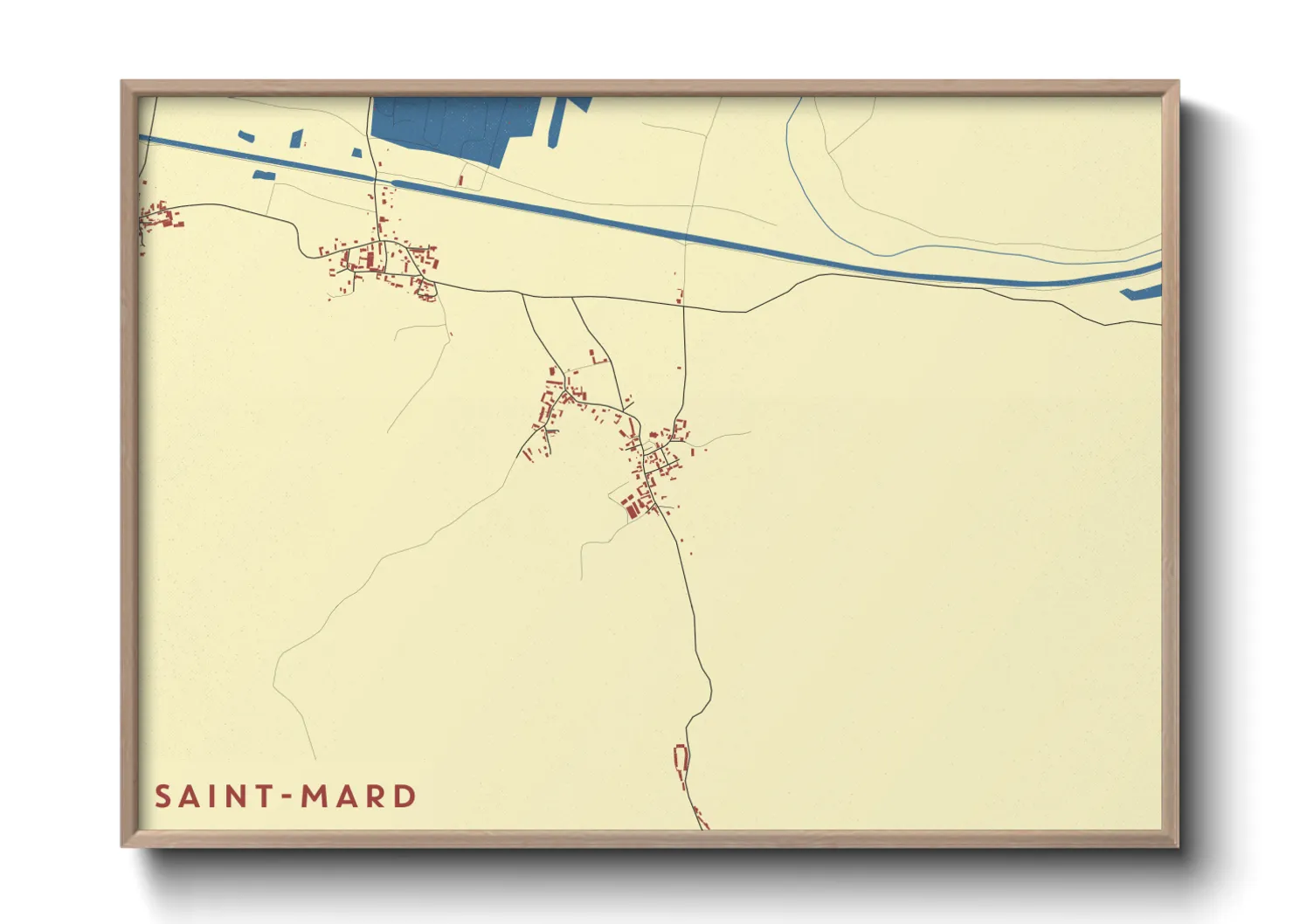 Une affiche de carte sur Saint-Mard