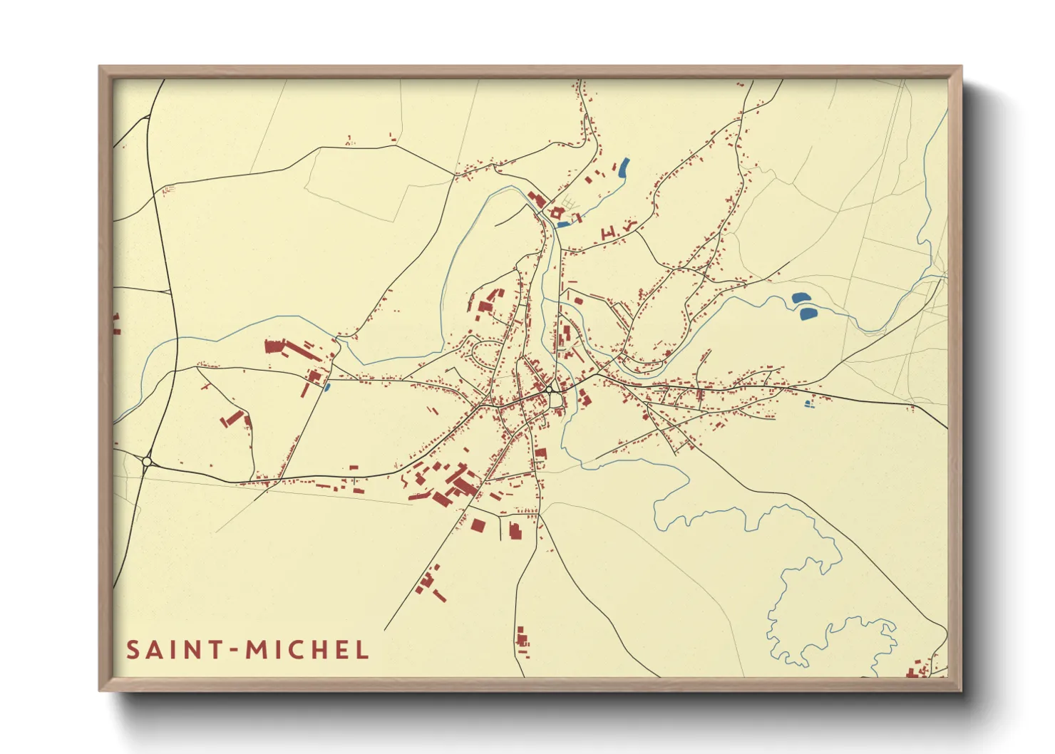Une affiche de carte sur Saint-Michel
