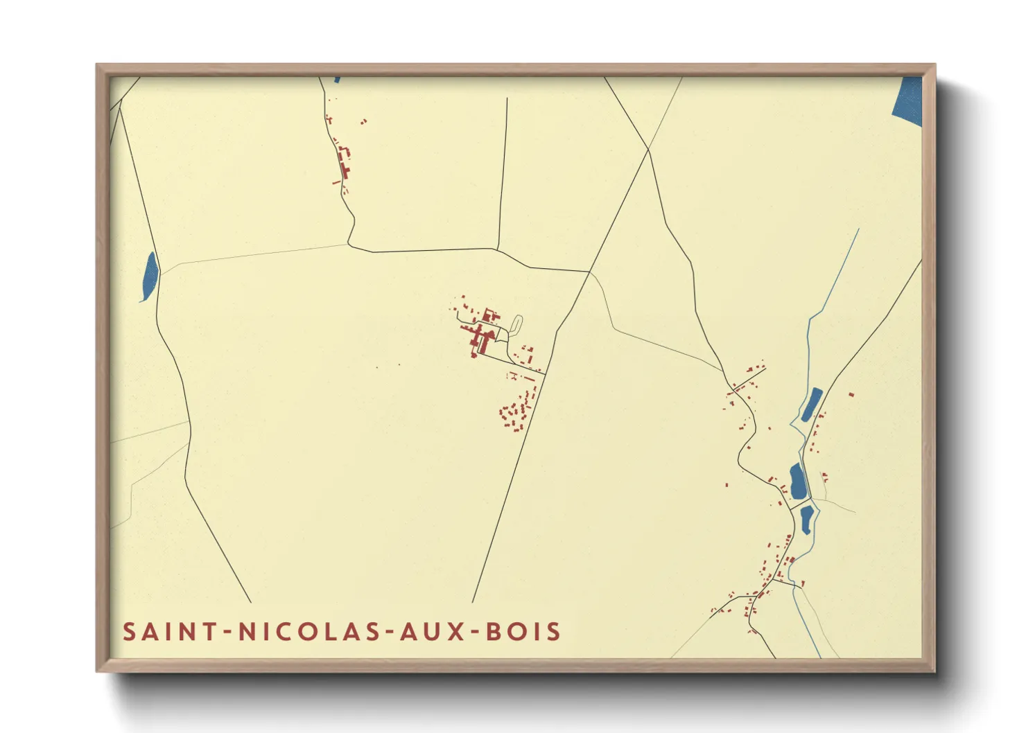Une affiche de carte sur Saint-Nicolas-aux-Bois