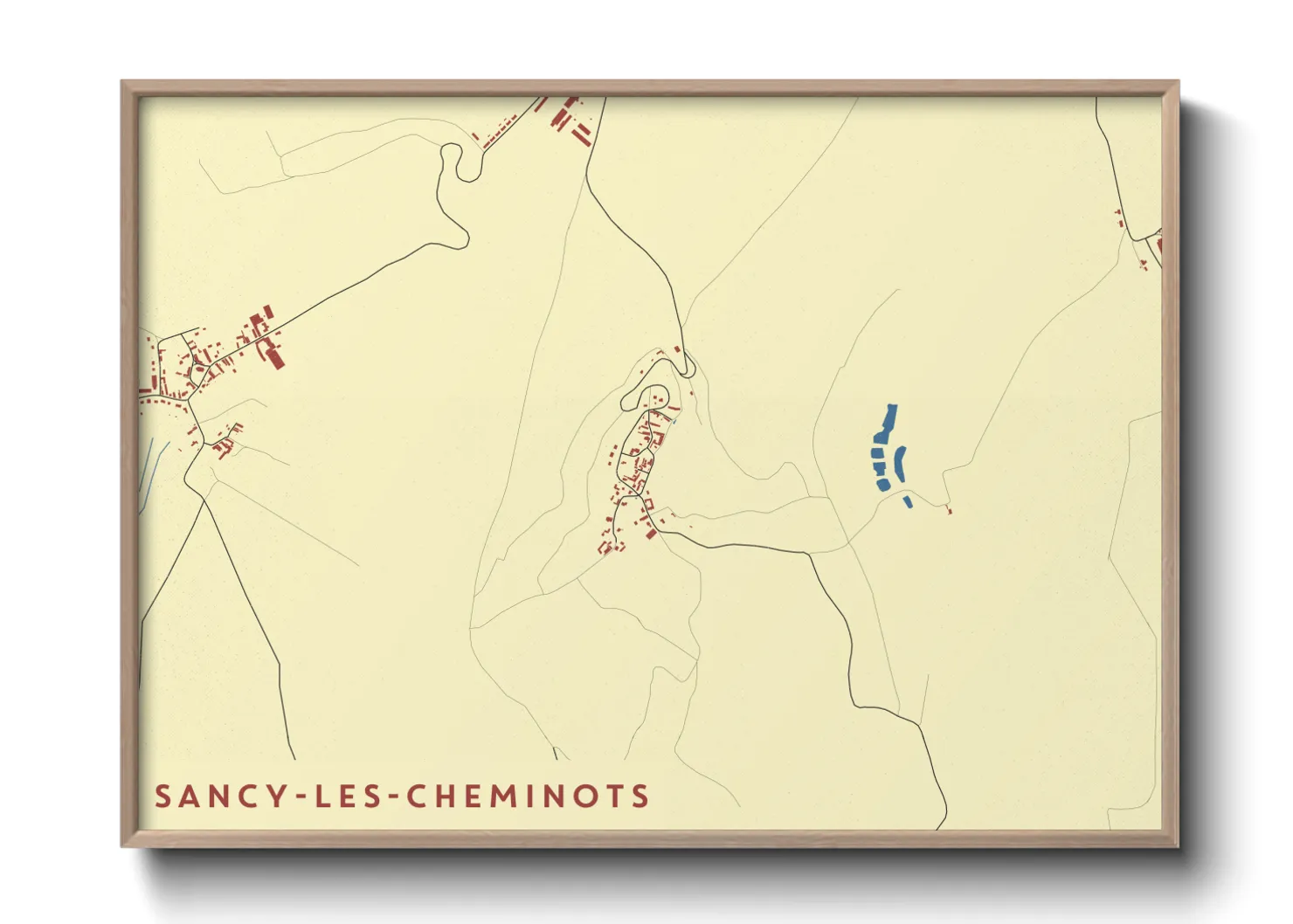 Une affiche de carte sur Sancy-les-Cheminots