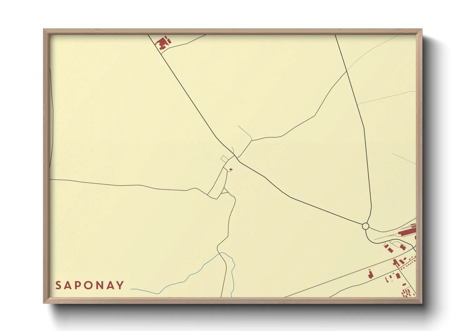 Une affiche de carte sur Saponay