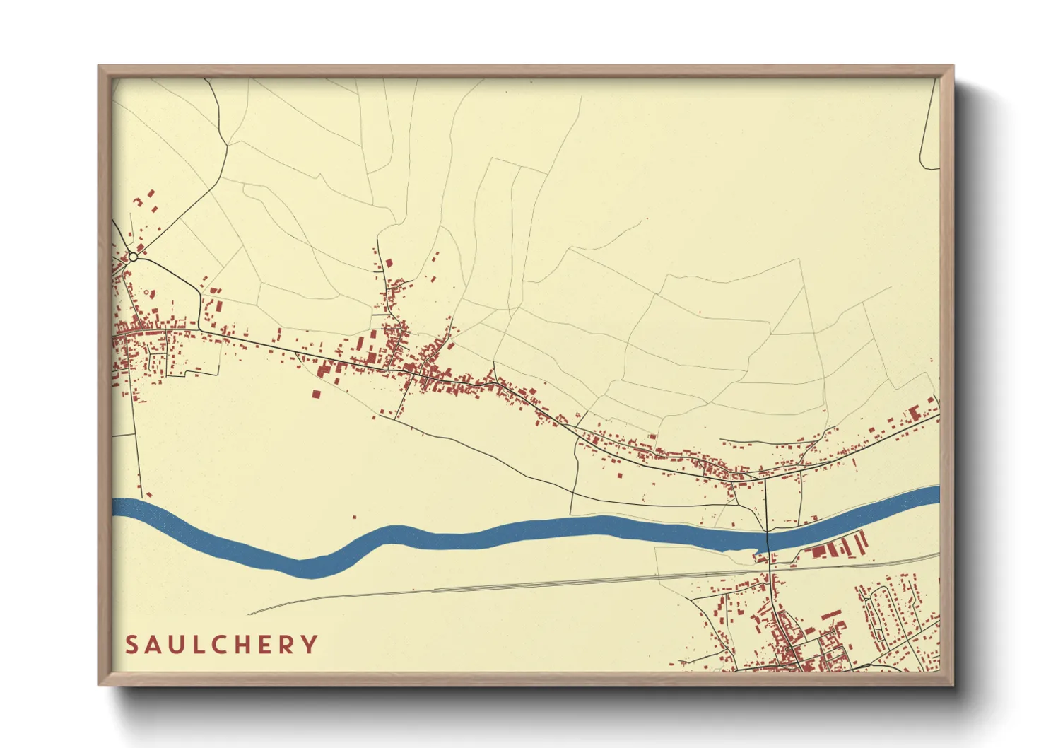 Une affiche de carte sur Saulchery