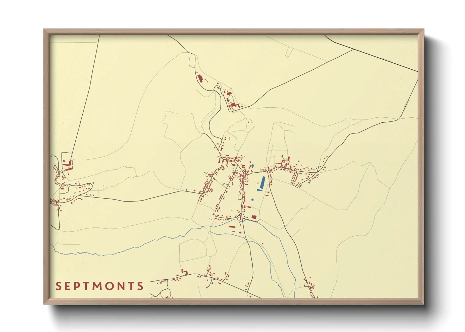 Une affiche de carte sur Septmonts