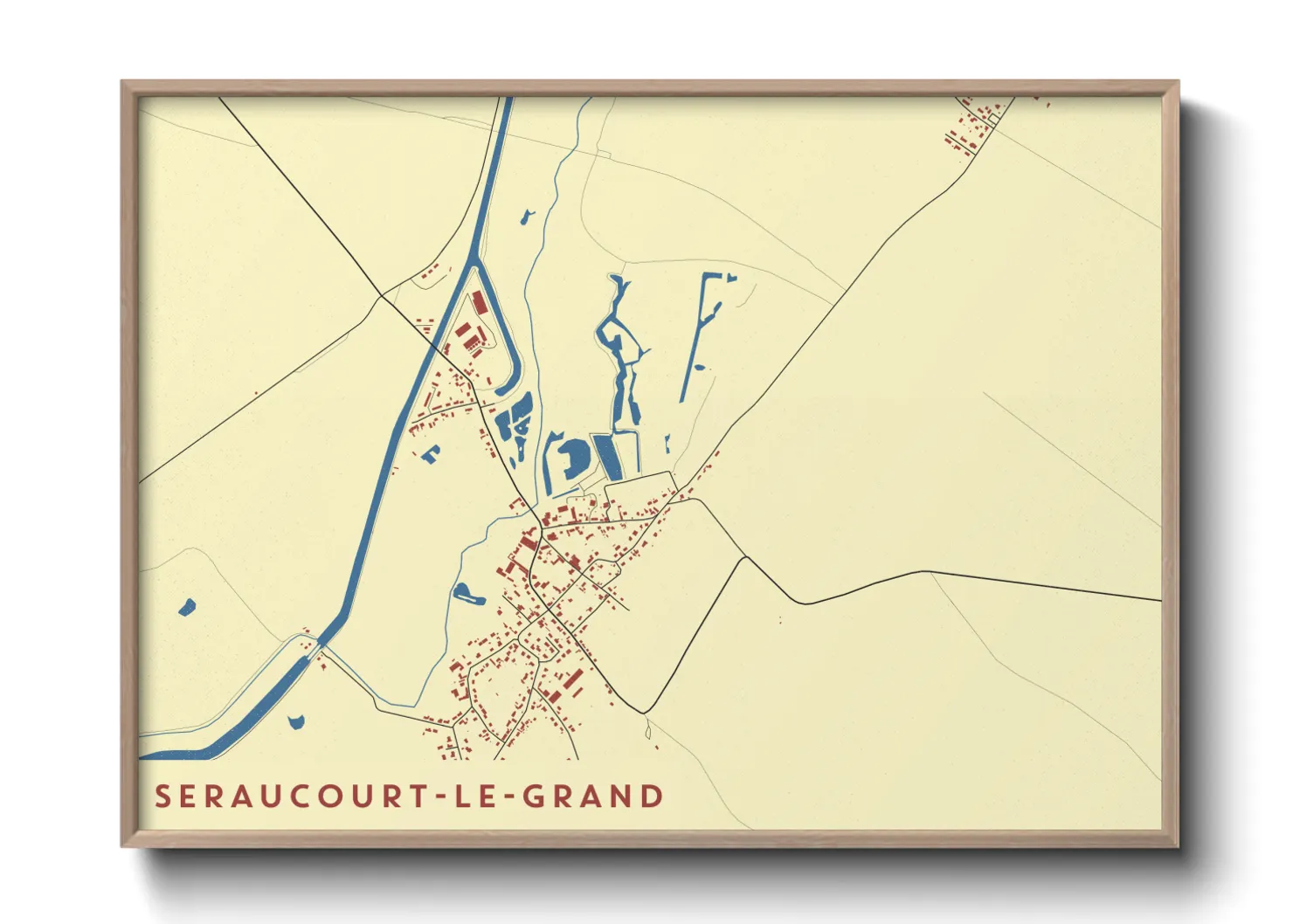 Une affiche de carte sur Seraucourt-le-Grand