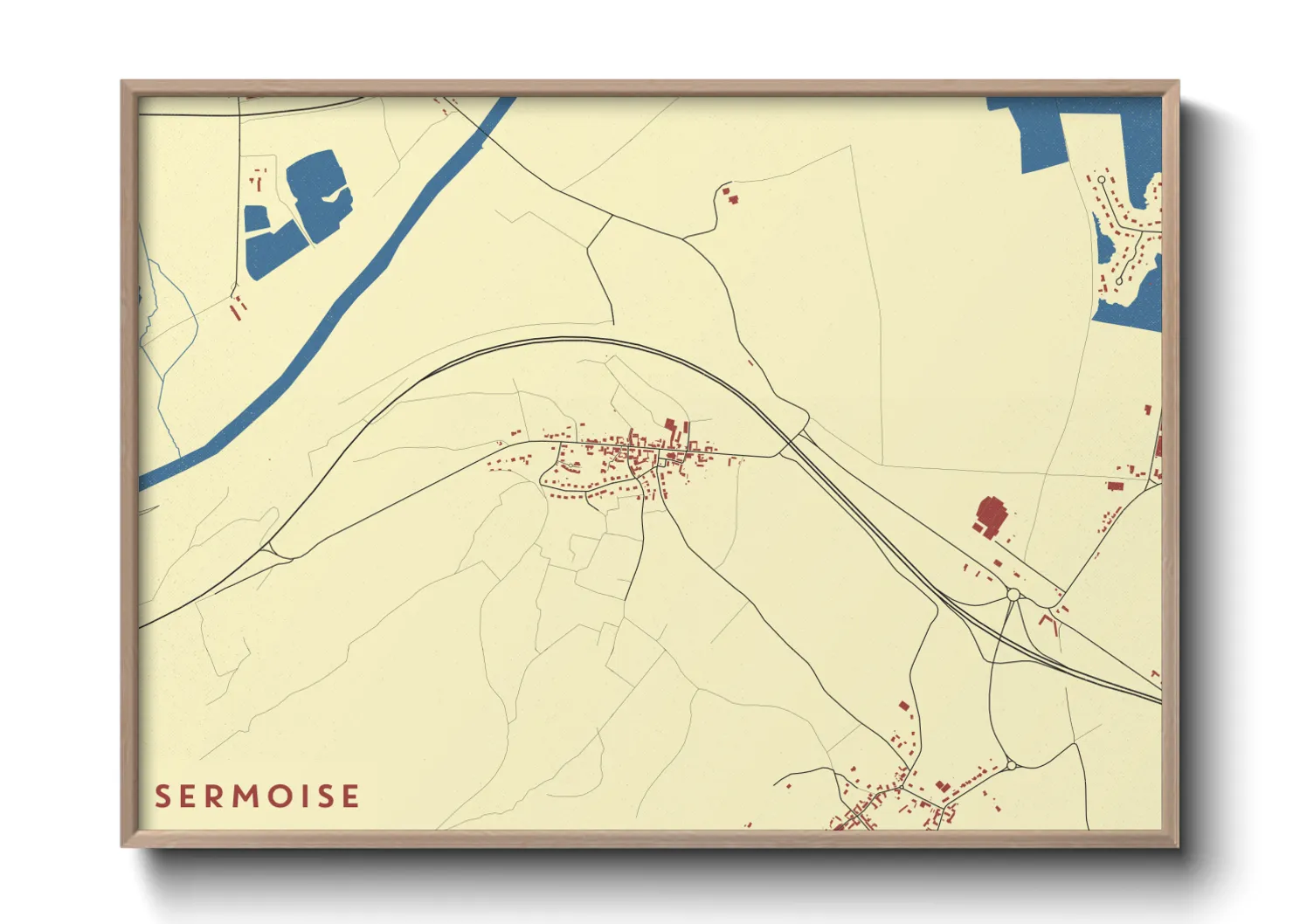 Une affiche de carte sur Sermoise