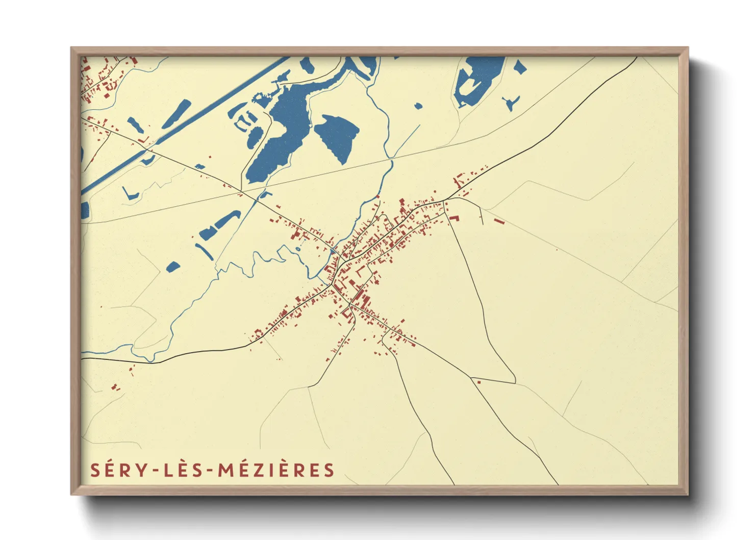 Une affiche de carte sur Séry-lès-Mézières