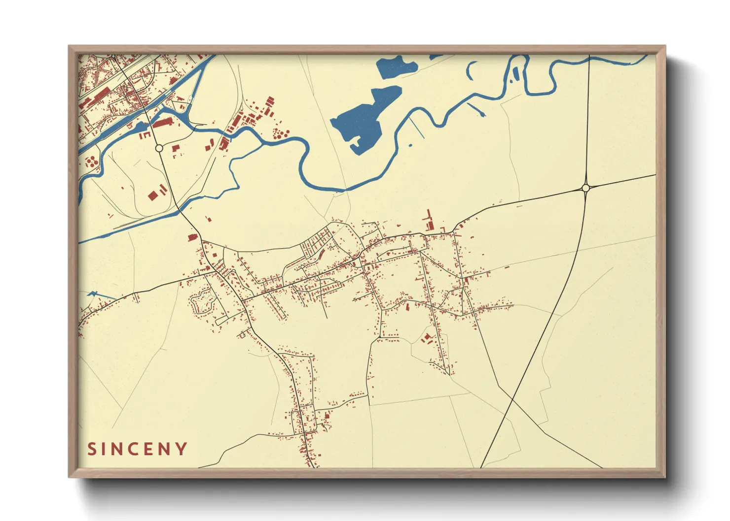 Une affiche de carte sur Sinceny