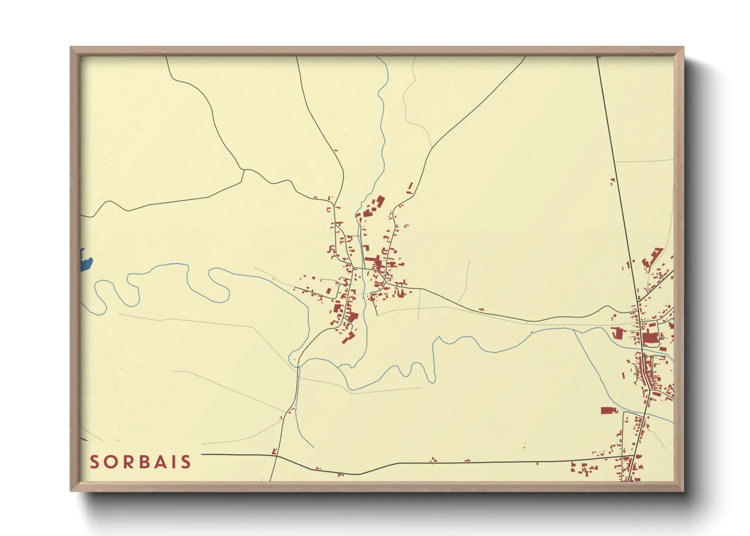 Une affiche de carte sur Sorbais