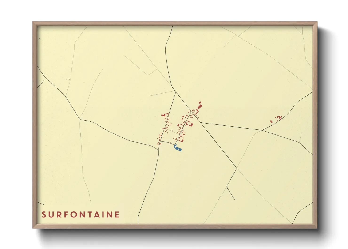 Une affiche de carte sur Surfontaine