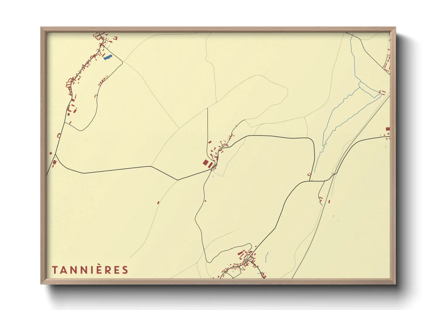 Une affiche de carte sur Tannières