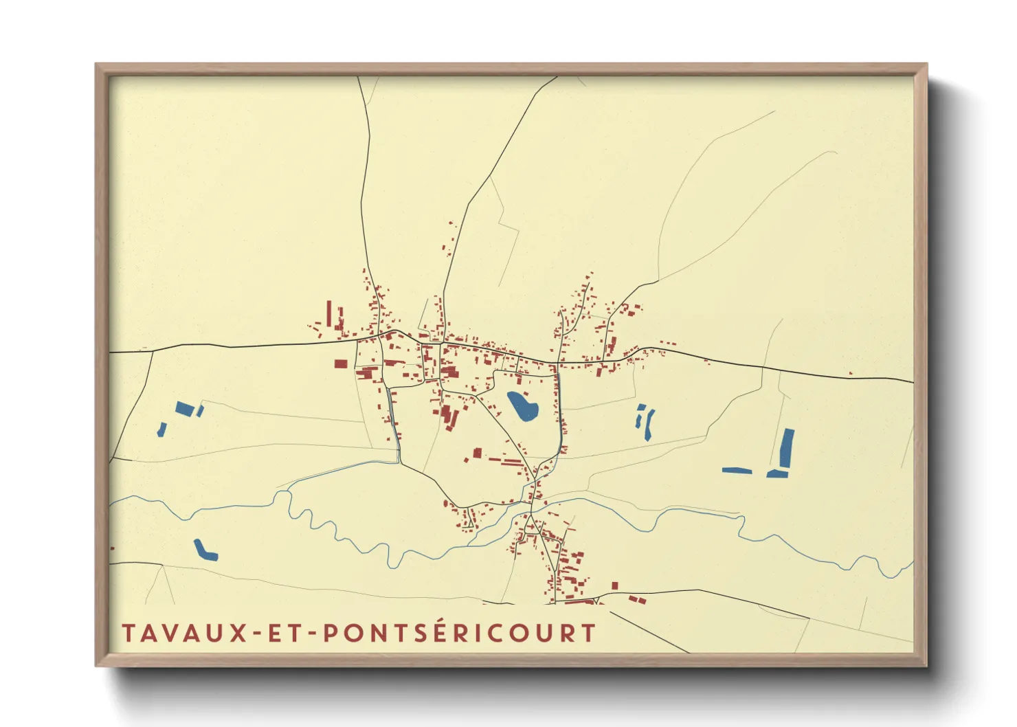 Une affiche de carte sur Tavaux-et-Pontséricourt