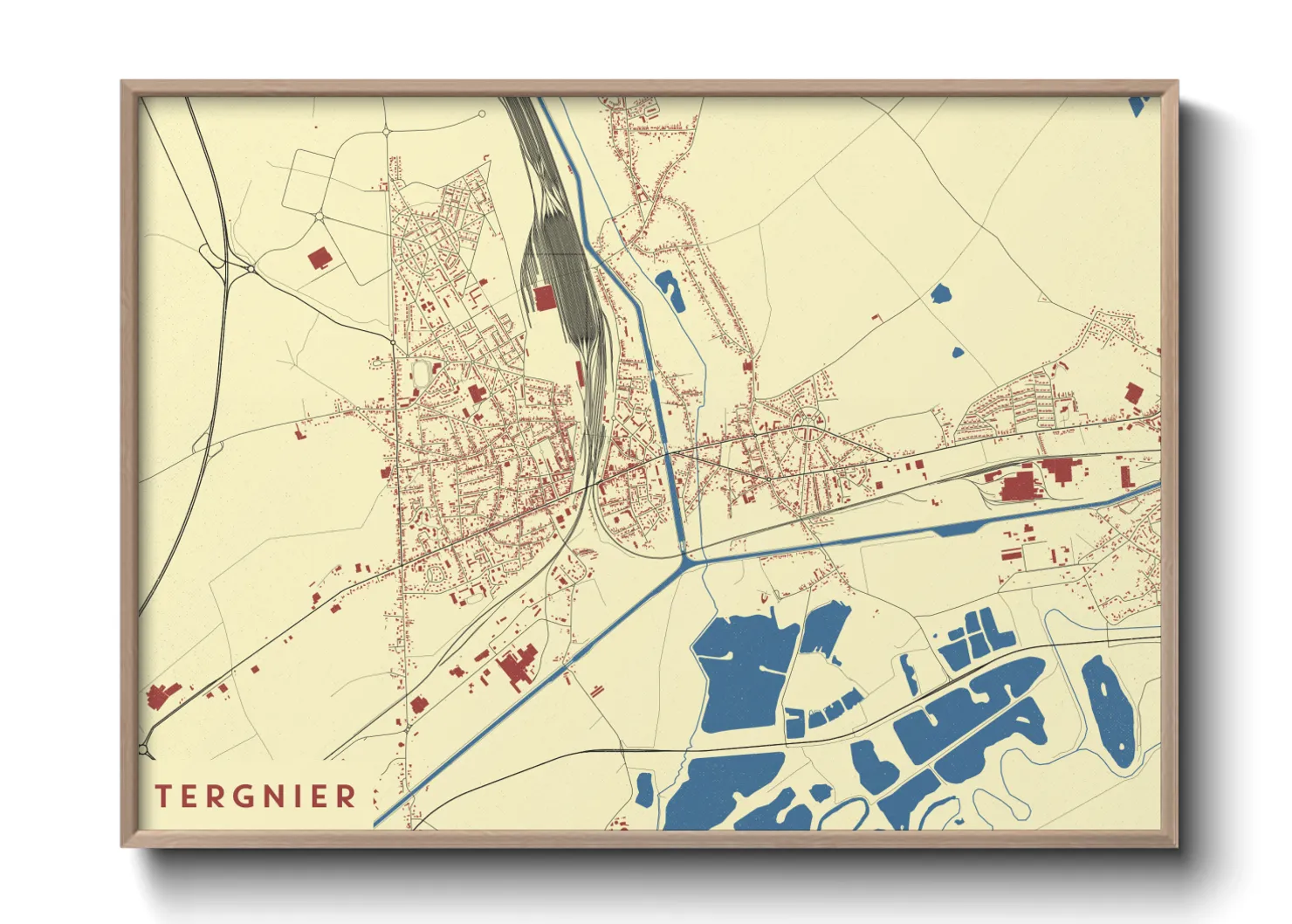 Une affiche de carte sur Tergnier