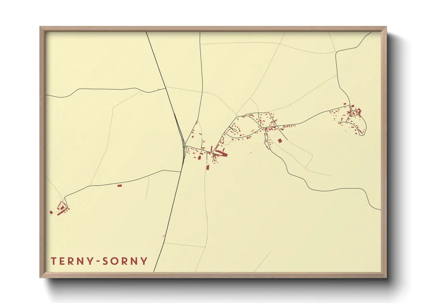 Une affiche de carte sur Terny-Sorny