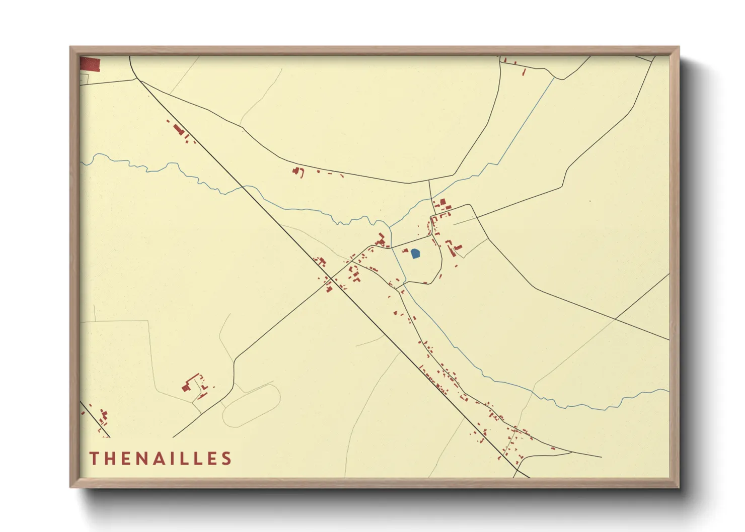 Une affiche de carte sur Thenailles