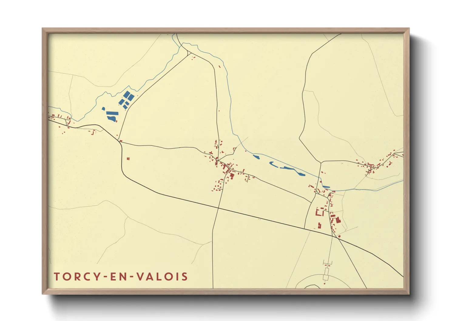 Une affiche de carte sur Torcy-en-Valois