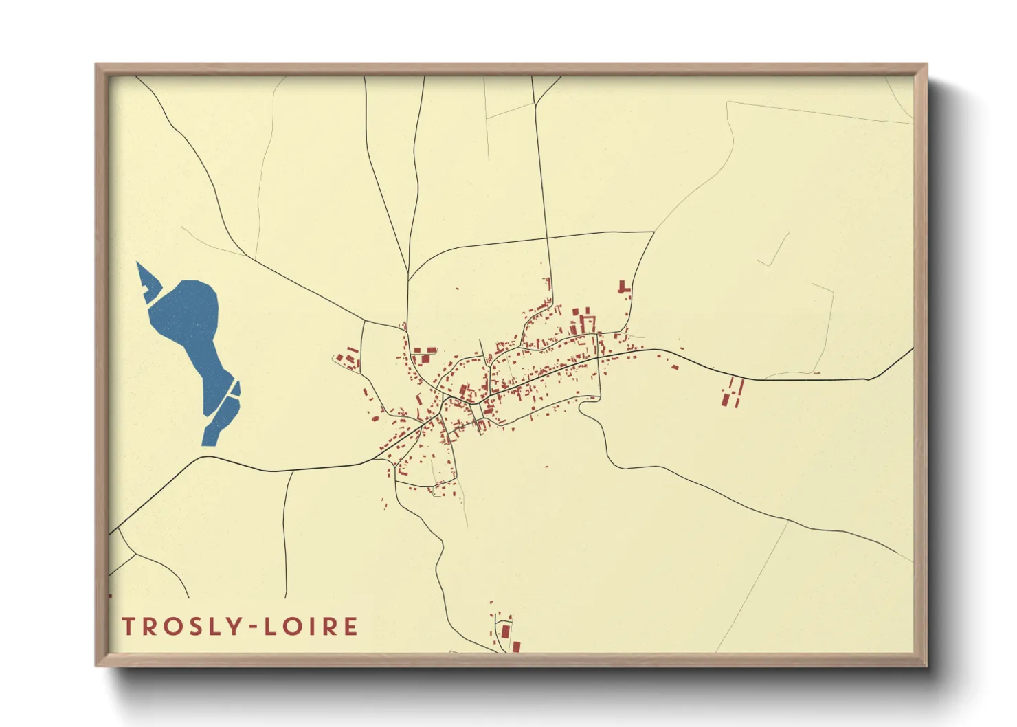 Une affiche de carte sur Trosly-Loire