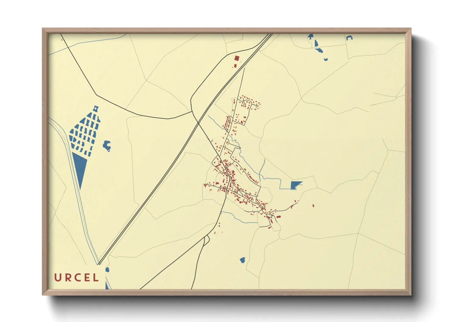 Une affiche de carte sur Urcel