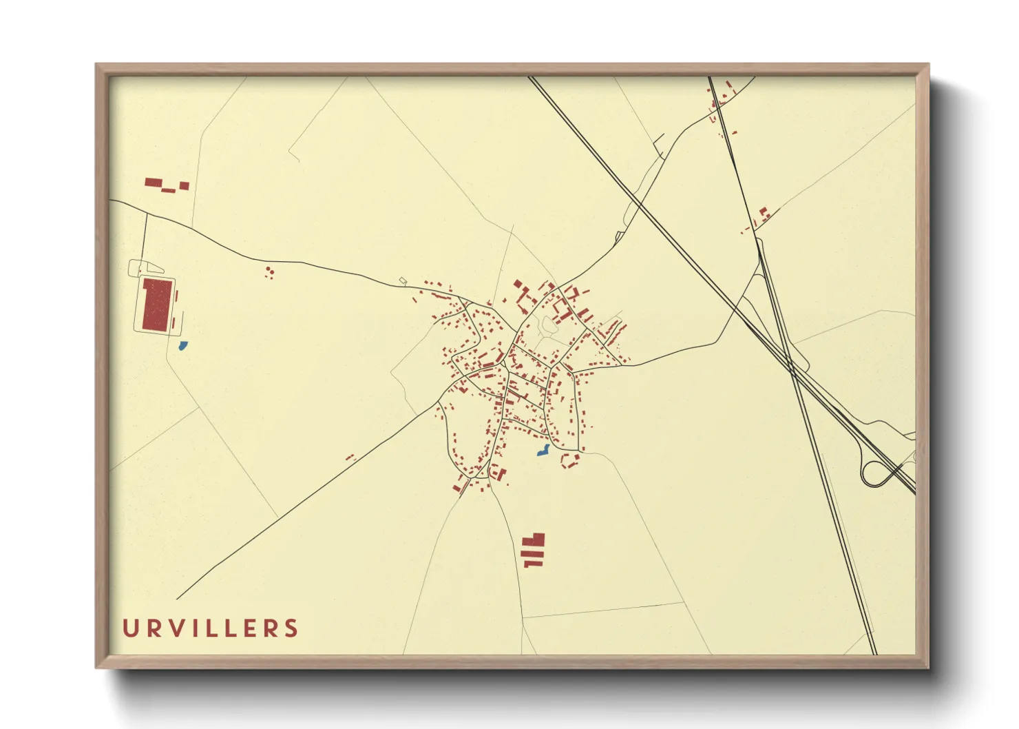 Une affiche de carte sur Urvillers