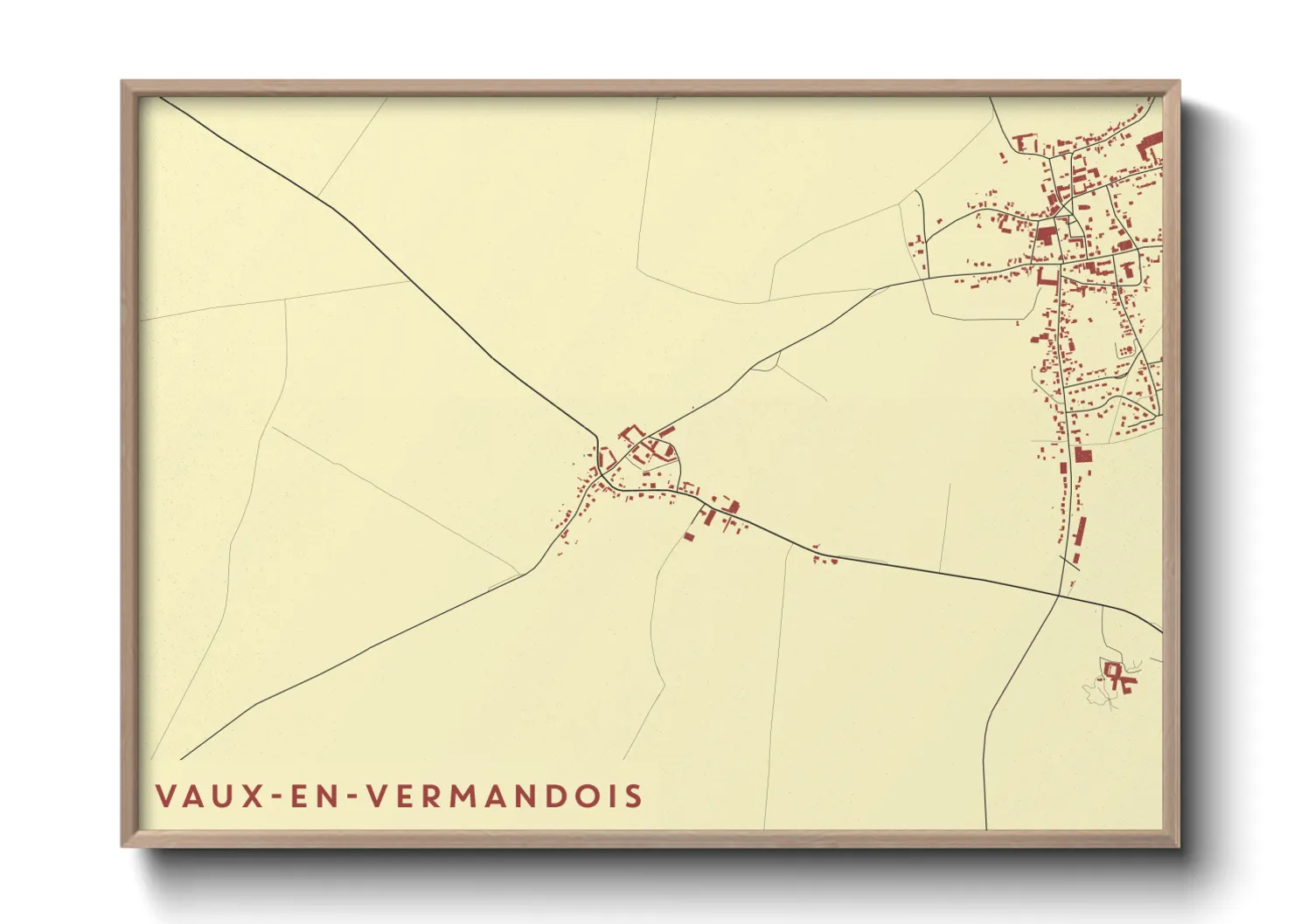 Une affiche de carte sur Vaux-en-Vermandois