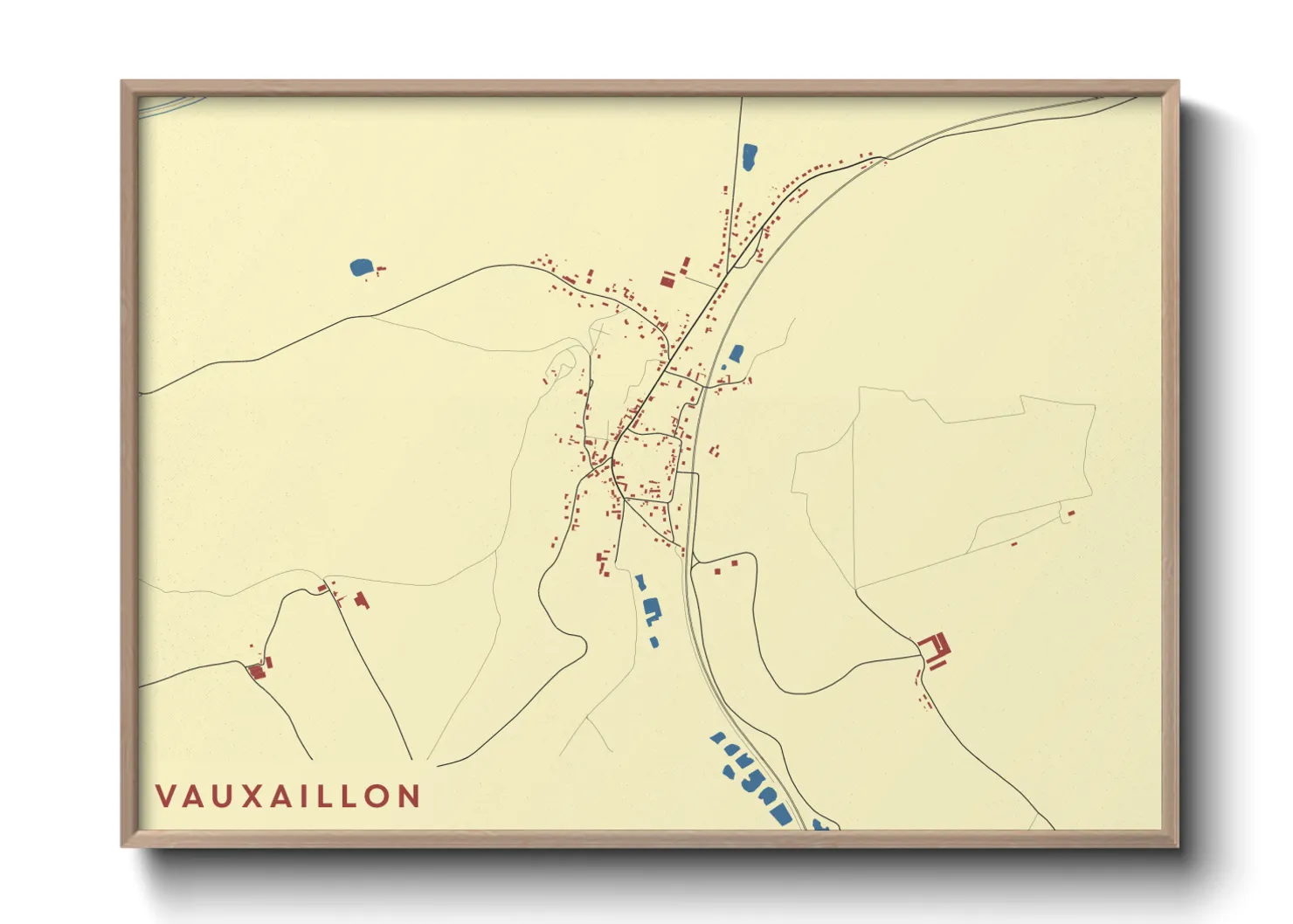 Une affiche de carte sur Vauxaillon
