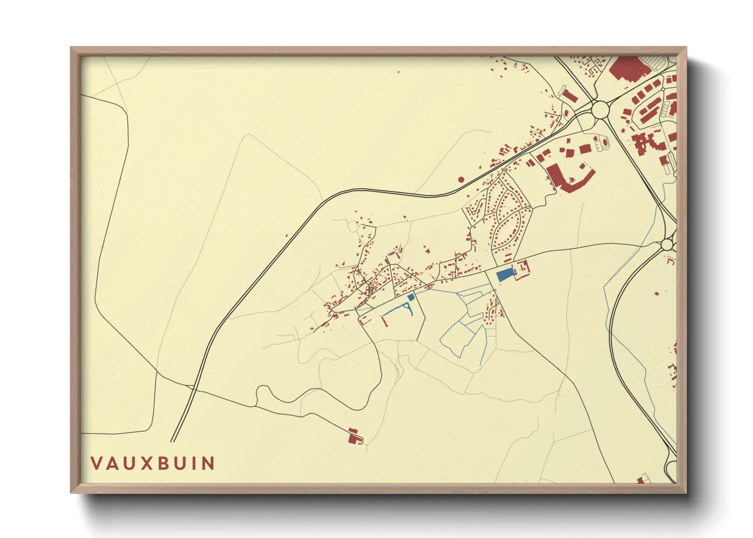 Une affiche de carte sur Vauxbuin