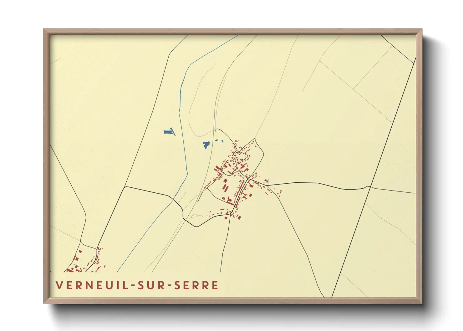 Une affiche de carte sur Verneuil-sur-Serre