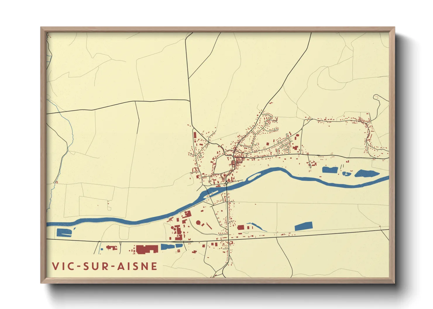 Une affiche de carte sur Vic-sur-Aisne