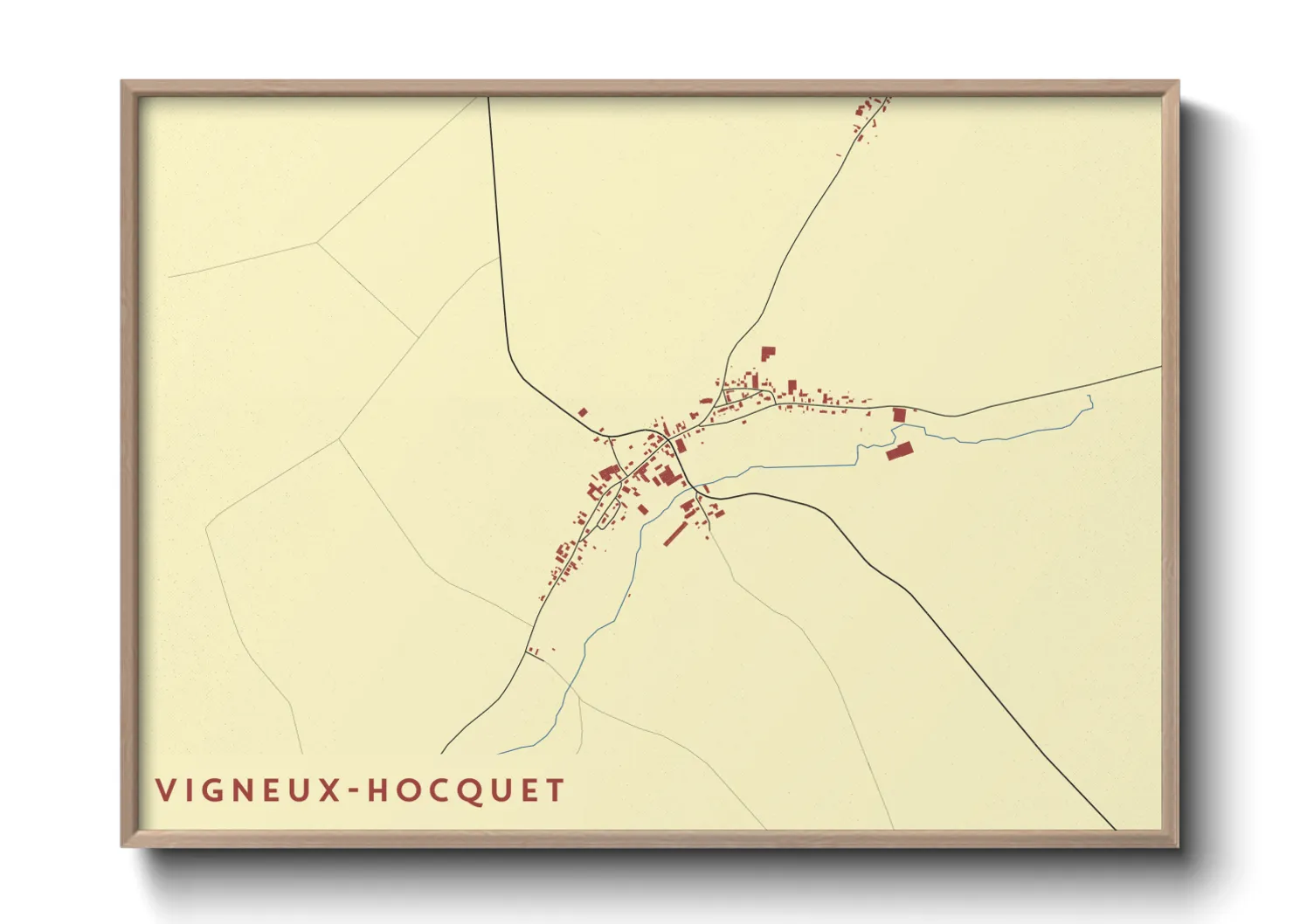 Une affiche de carte sur Vigneux-Hocquet