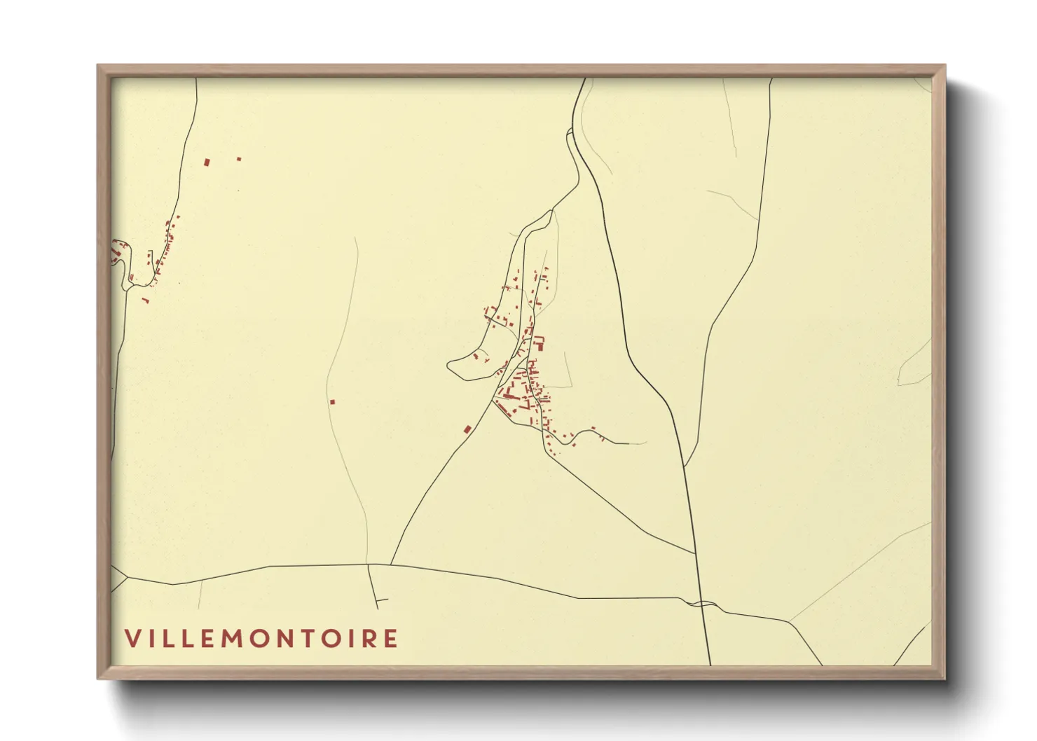 Une affiche de carte sur Villemontoire
