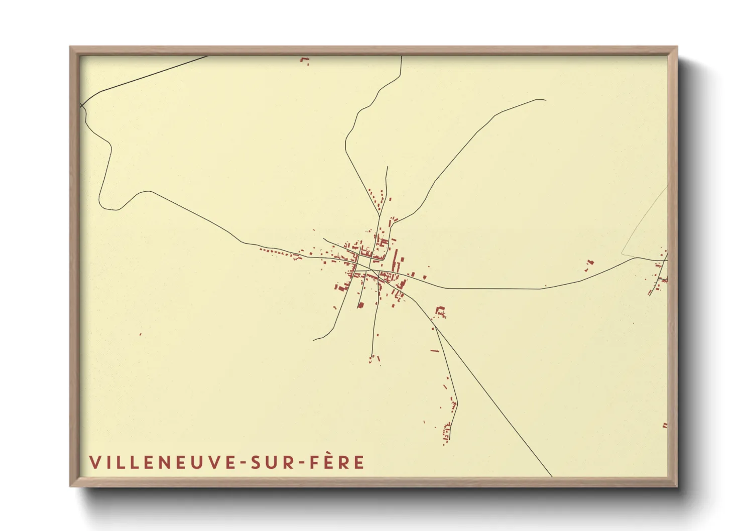 Une affiche de carte sur Villeneuve-sur-Fère