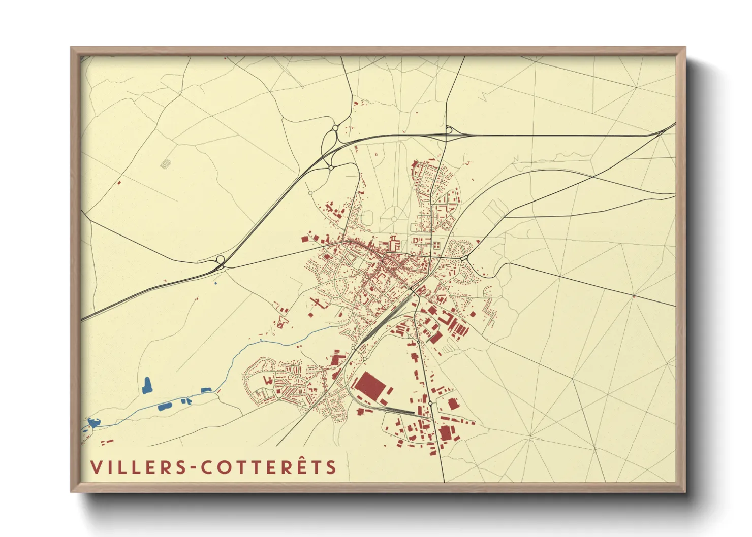 Une affiche de carte sur Villers-Cotterêts