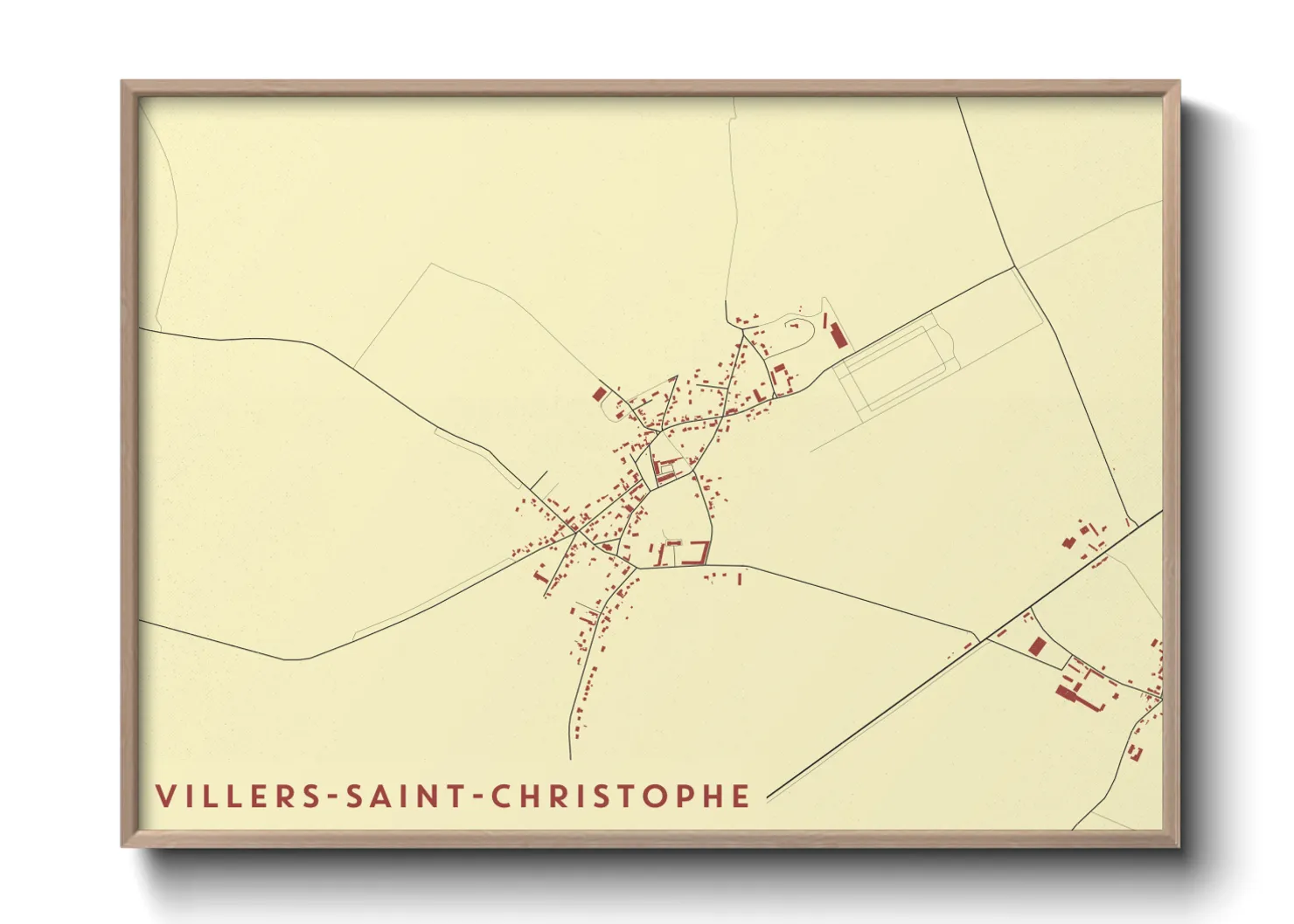 Une affiche de carte sur Villers-Saint-Christophe