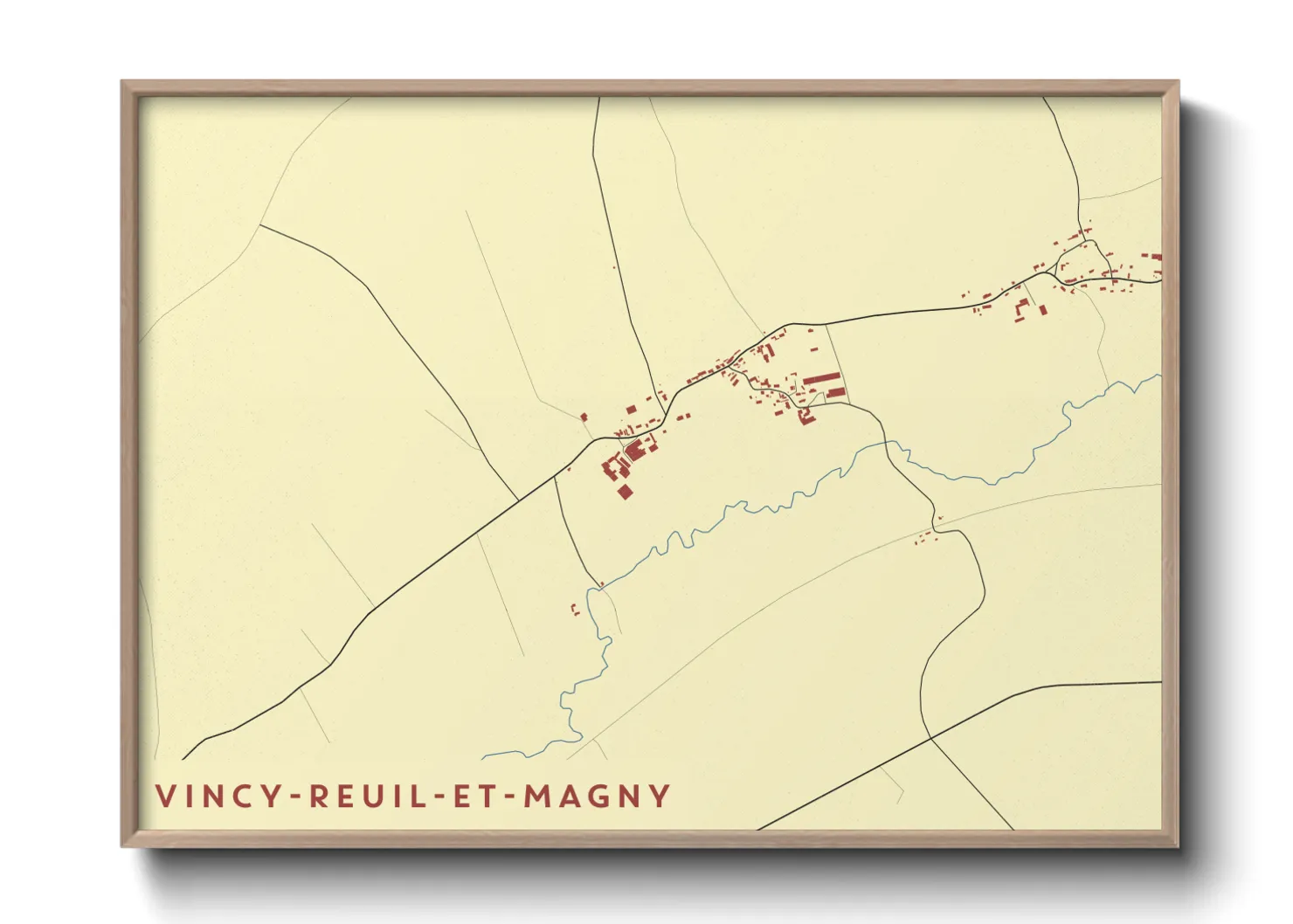 Une affiche de carte sur Vincy-Reuil-et-Magny
