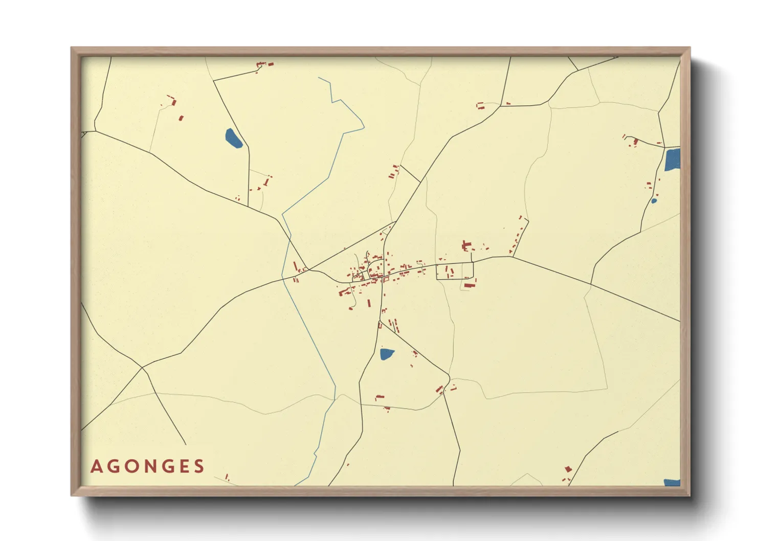 Une affiche de carte sur Agonges