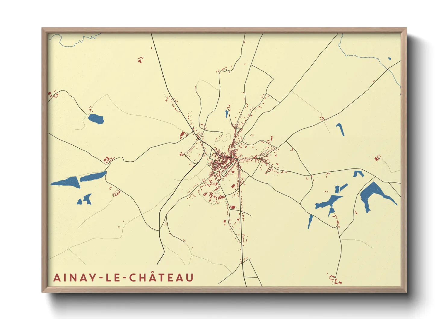 Une affiche de carte sur Ainay-le-Château