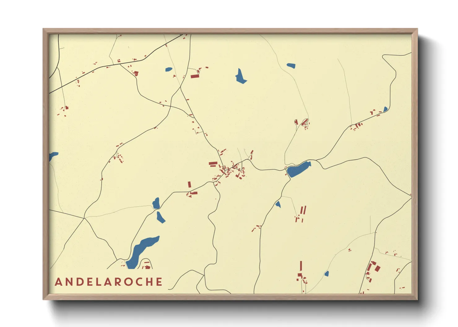 Une affiche de carte sur Andelaroche