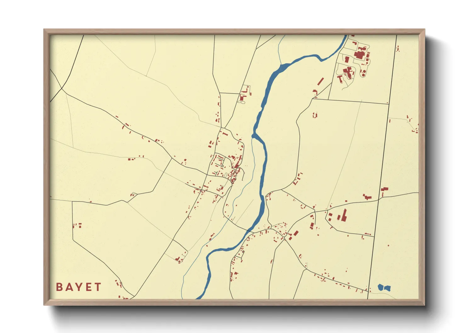 Une affiche de carte sur Bayet