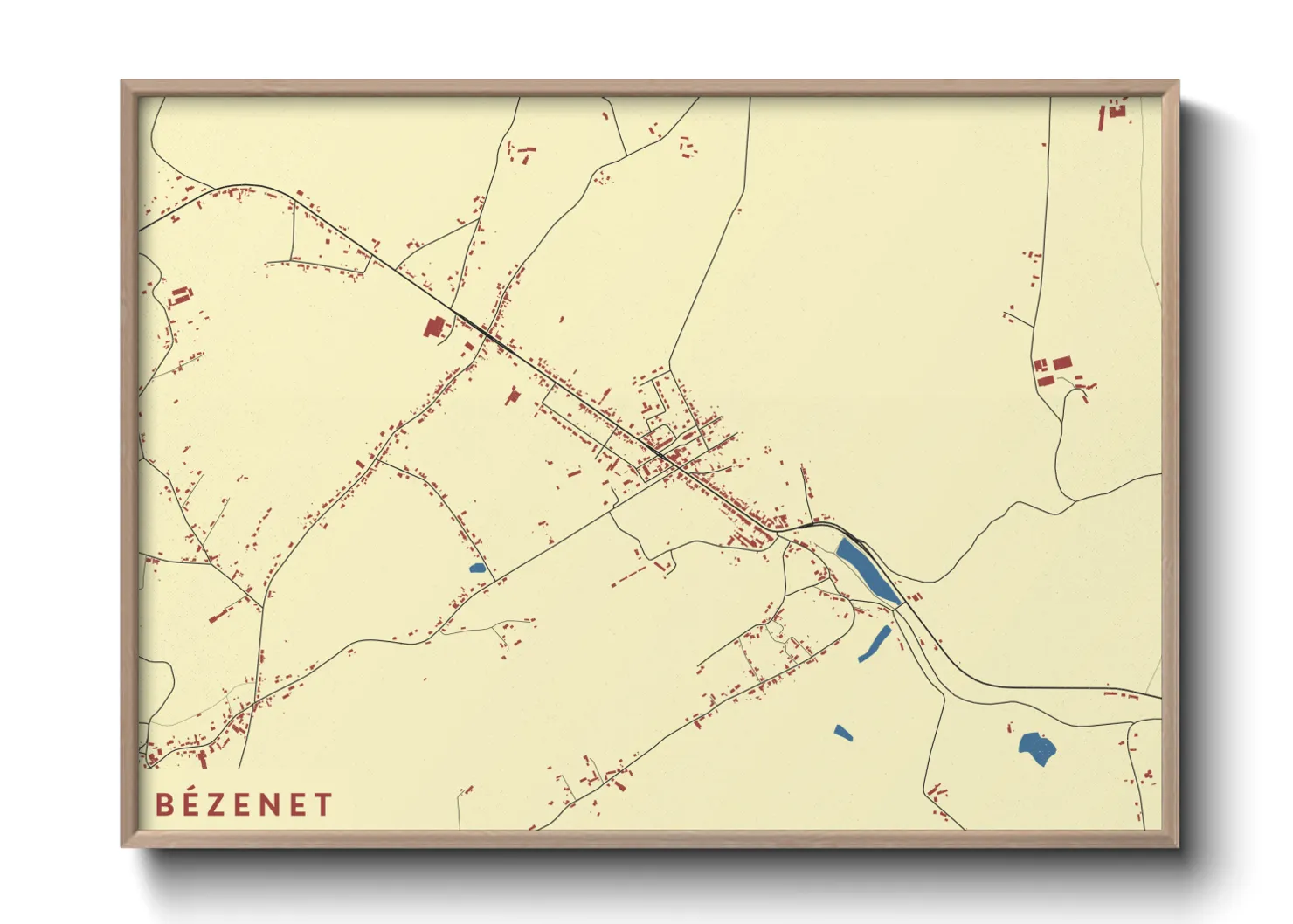 Une affiche de carte sur Bézenet