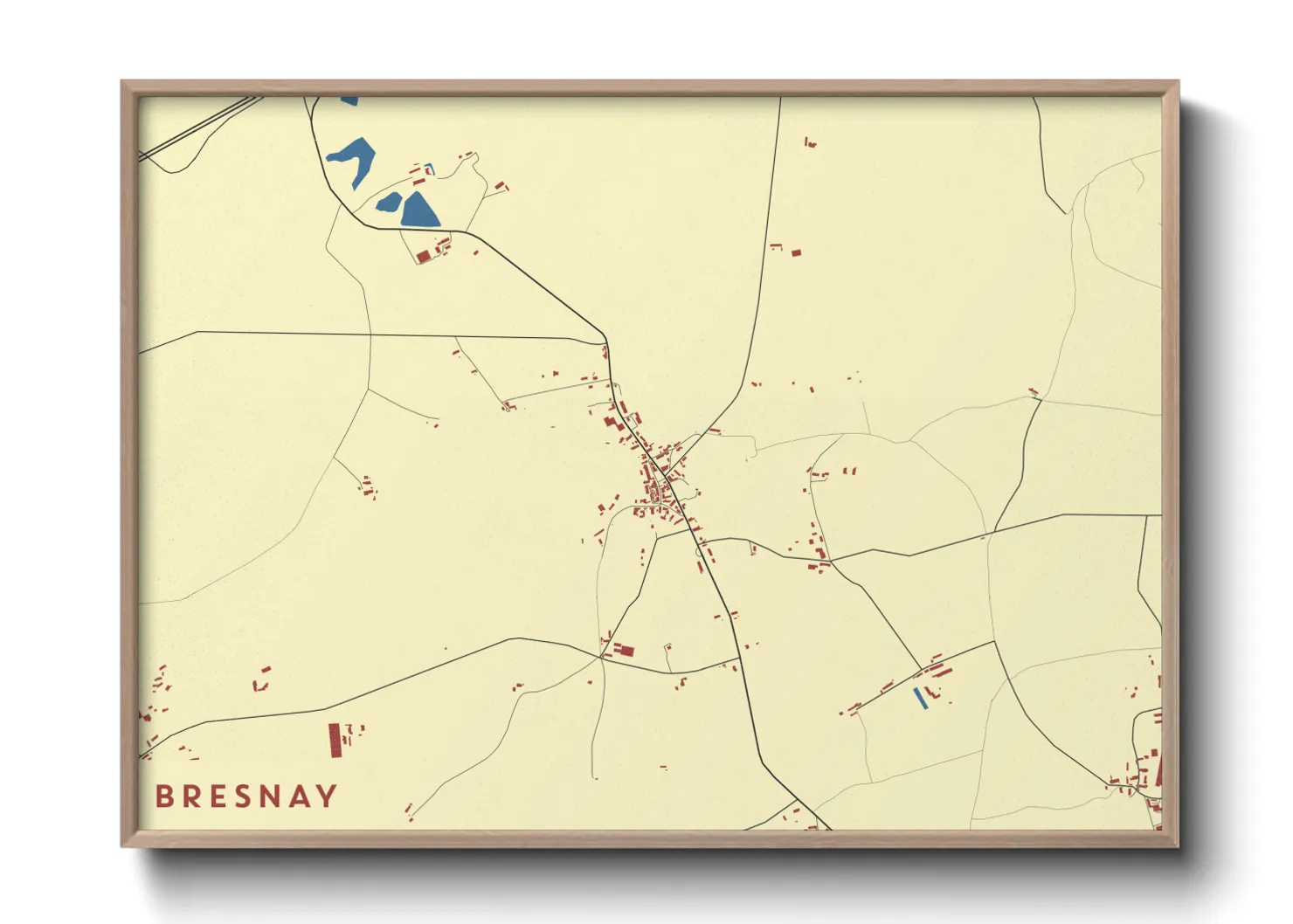 Une affiche de carte sur Bresnay
