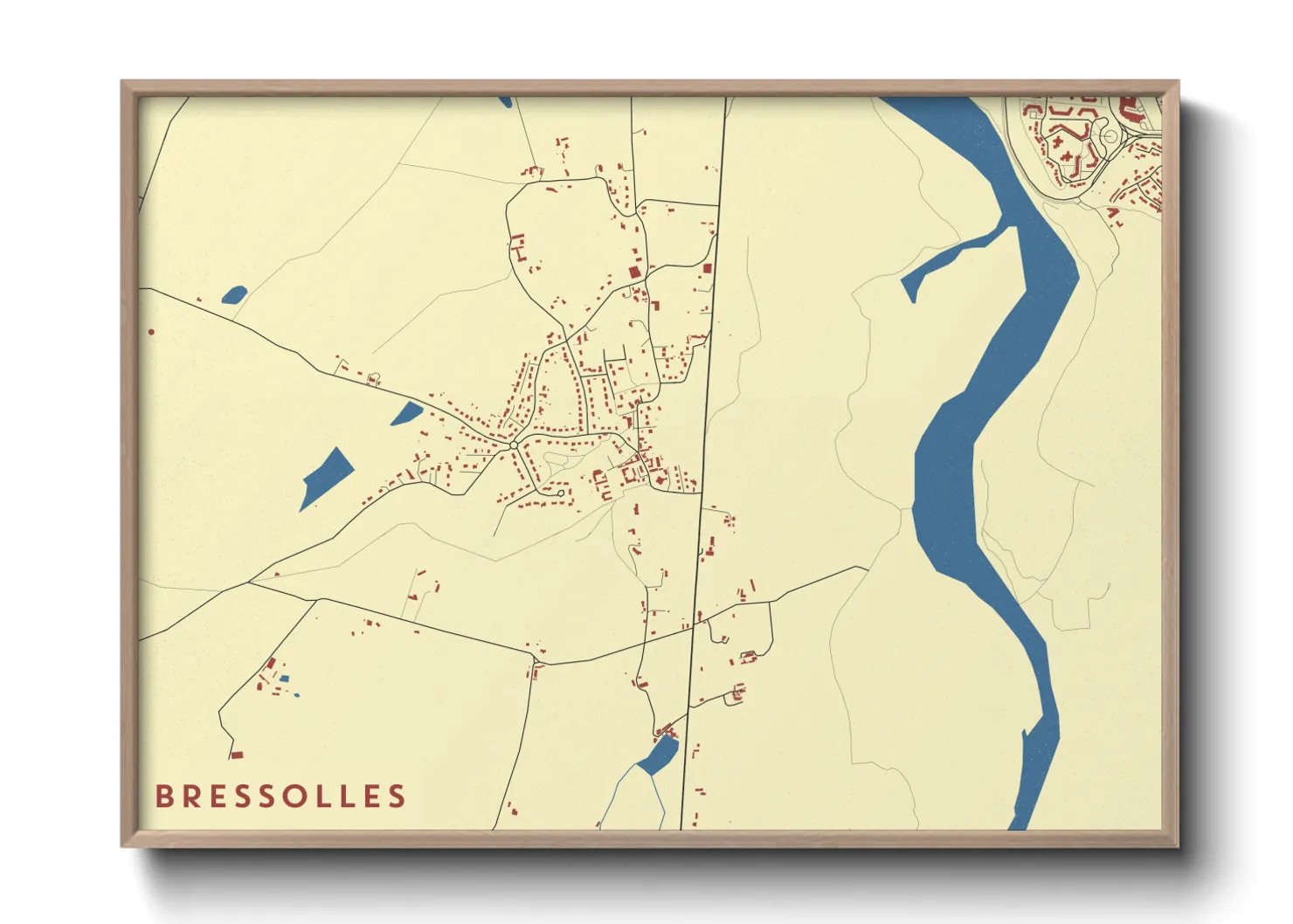 Une affiche de carte sur Bressolles